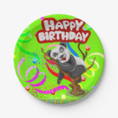 Paper Tellers, Happy Birthday Panda Bear Confetti Pappteller (Vorderseite)