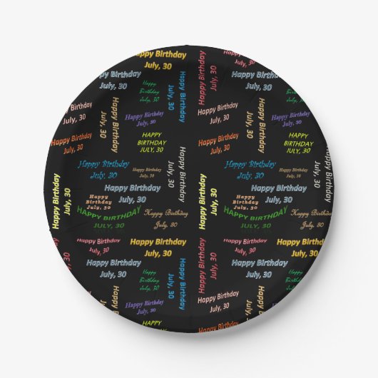 Paper Tellers Juli, 30 Geburtstag Pappteller (Vorderseite)