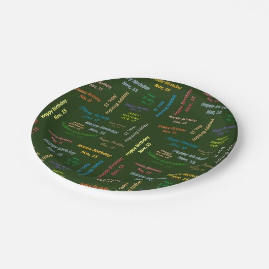 Paper Tellers November, 15 Geburtstag Pappteller (Schrägansicht)