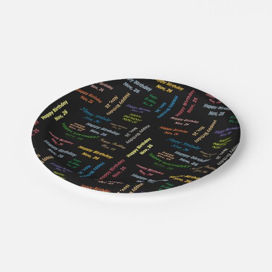 Paper Tellers November, 26 Geburtstag Pappteller (Schrägansicht)