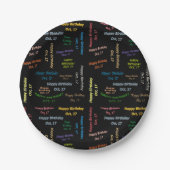 Paper Tellers Oktober, 17 Geburtstag Pappteller (Vorderseite)