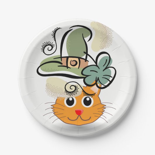 Paper Tellers St. Patrick's Day Cat Pappteller (Vorderseite)