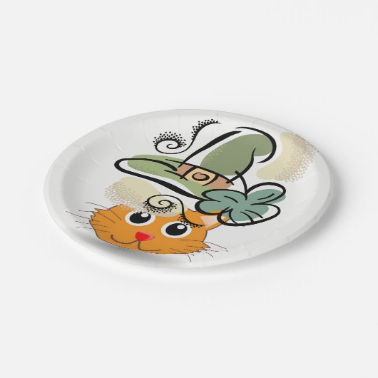 Paper Tellers St. Patrick's Day Cat Pappteller (Schrägansicht)