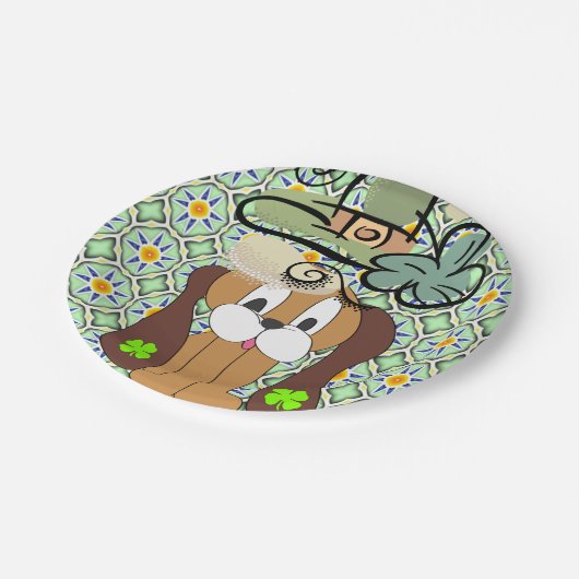 Paper Tellers St. Patrick's Day Dog Pappteller (Schrägansicht)