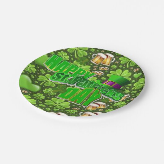 Paper Tellers St. Patrick's Day Pappteller (Schrägansicht)