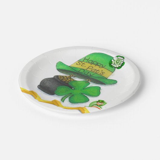 Paper Tellers St. Patrick's Day Pappteller (Schrägansicht)