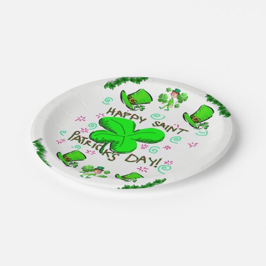 Paper Tellers St. Patrick's Day Pappteller (Schrägansicht)