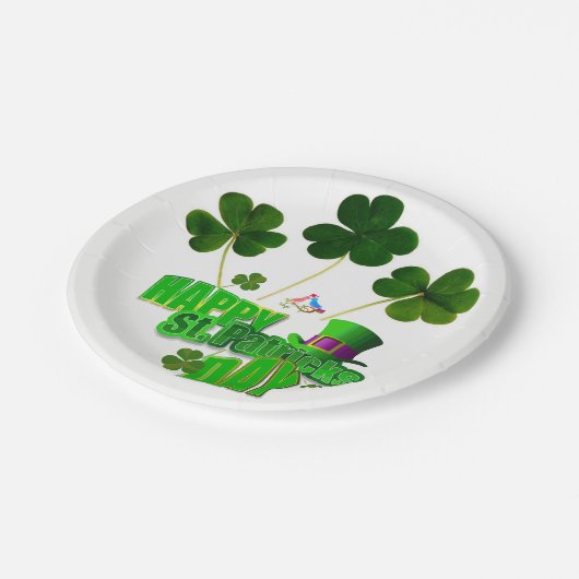 Paper Tellers St. Patrick's Day Pappteller (Schrägansicht)