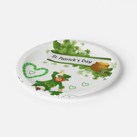 Paper Tellers St. Patrick's Day Pappteller (Schrägansicht)