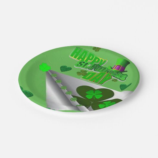 Paper Tellers St. Patrick's Day Pappteller (Schrägansicht)