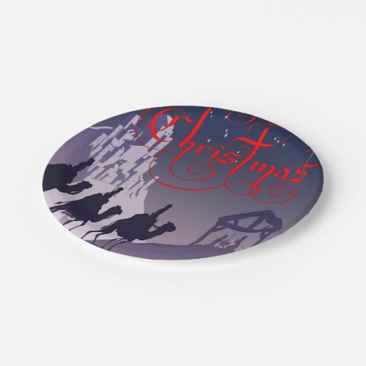 Paper Tellers Weihnachten Pappteller (Schrägansicht)