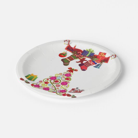 Paper Tellers Weihnachten Pappteller (Schrägansicht)