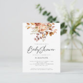 Paper Terracotta Florals Baby Dusche Einladung (Stehend Vorderseite)
