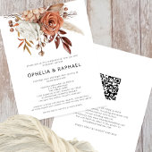 PAPER Terracotta Florals QR Code Bohemisch Wedding Flyer