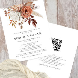 PAPER Terracotta Florals QR Code Bohemisch Wedding Flyer