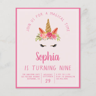 PAPER Unicorn Kindergeburtstagseinladung Flyer