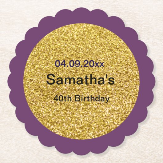 Paper Untersetzer 40. Geburtstag (Vorderseite)