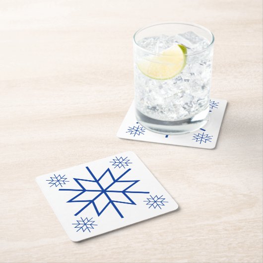 Paper Untersetzer - Blaue Schneeflocken (Vor Ort)