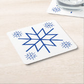 Paper Untersetzer - Blaue Schneeflocken (angewinkelt)
