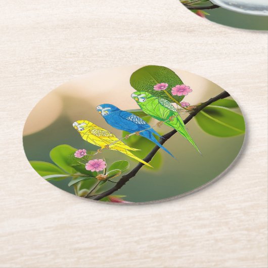 Paper Untersetzer Budgies (Angewinkelt)