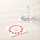 Paper Untersetzer - Circle of Red Hearts with Name (Vor Ort)