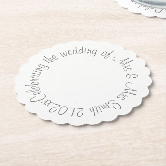 Paper Untersetzer - Feiern der Hochzeit von... (angewinkelt)