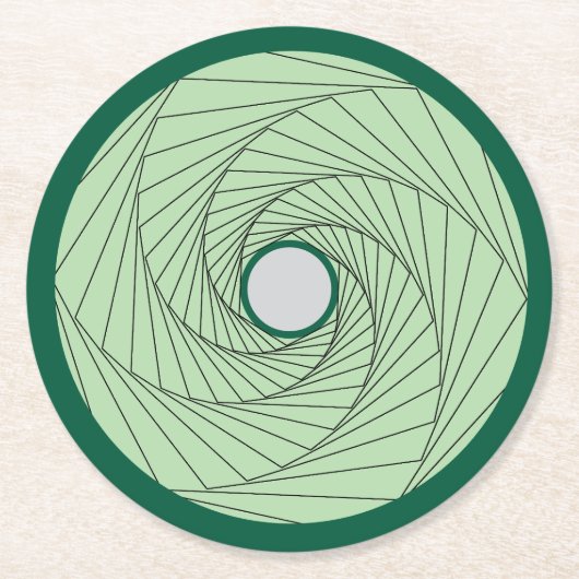 Paper Untersetzer - Green Optical Illusion Spiral (Vorderseite)