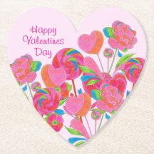 Paper Untersetzer Heart Lollipop Blume