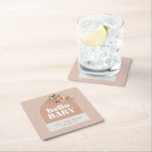 Paper Untersetzer, Hello Baby, Boho Modern Baby Sh Rechteckiger Pappuntersetzer (Vor Ort)