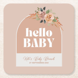 Paper Untersetzer, Hello Baby, Boho Modern Baby Sh Rechteckiger Pappuntersetzer