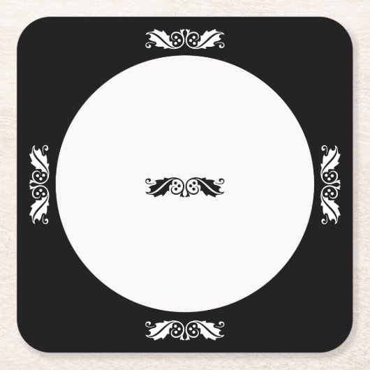 Paper Untersetzer - Holly-Blätter in Schwarzweiß (Vorderseite)