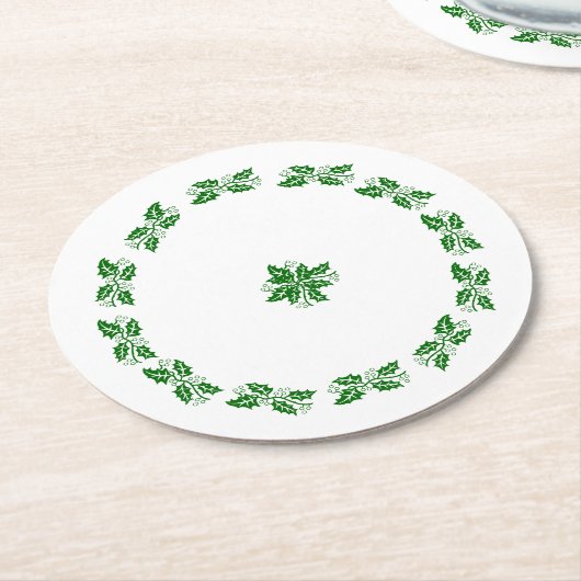 Paper Untersetzer - Holly Wreath (Angewinkelt)