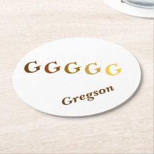 Paper Untersetzer - Initialen und Name in Browns