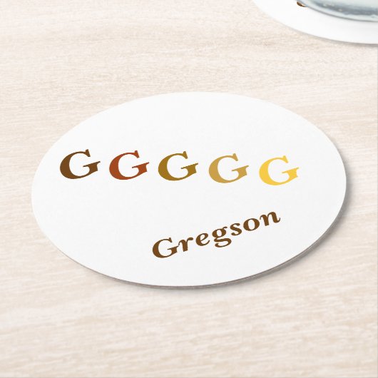 Paper Untersetzer - Initialen und Name in Browns (Angewinkelt)