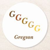 Paper Untersetzer - Initialen und Name in Browns (Vorderseite)