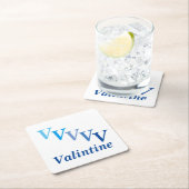 Paper Untersetzer - Name und Initals (blau) (Vor Ort)