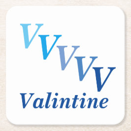 Paper Untersetzer - Name und Initals (blau)