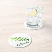 Paper Untersetzer - Name und Initial in Grüntönen (Vor Ort)