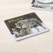Paper Untersetzer Set-Yellowstone Wolf (angewinkelt)