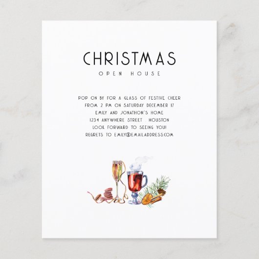 PAPER Weihnachts-Open House Drinks einladen Flyer (Vorne)