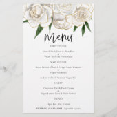 PAPER White Gold Florals Script Wedding Menü (Vorne)