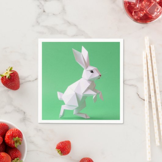 Paper work of rabbit in green world  serviette (Beispiel)