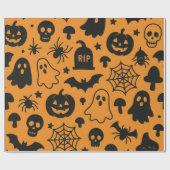 Paper wrapping paper with Halloween-themed pattern Geschenkpapier (Flach)