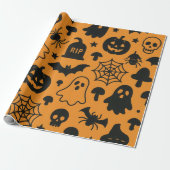 Paper wrapping paper with Halloween-themed pattern Geschenkpapier (Ungerollt)