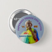 Paperboy Prince für NYC Bürgermeister 2021 Button (Vorne & Hinten)