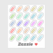 Paperclip farbenprächtig Mini Bujo Planer Aufkleber (Blatt)