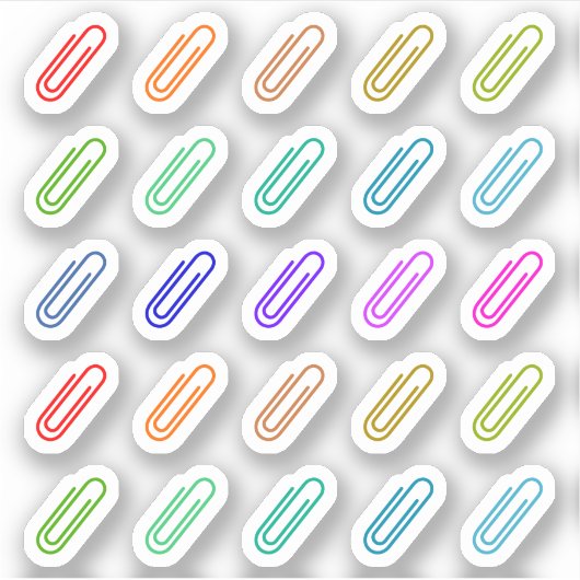 Paperclip farbenprächtig Mini Bujo Planer Aufkleber (Vorderseite)