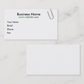 Paperclip White Business Card Visitenkarte (Vorne/Hinten)