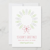 Paperclip Wreath Business White Christmas Feiertagskarte (Vorderseite)
