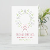 Paperclip Wreath Business White Christmas Feiertagskarte (Stehend Vorderseite)